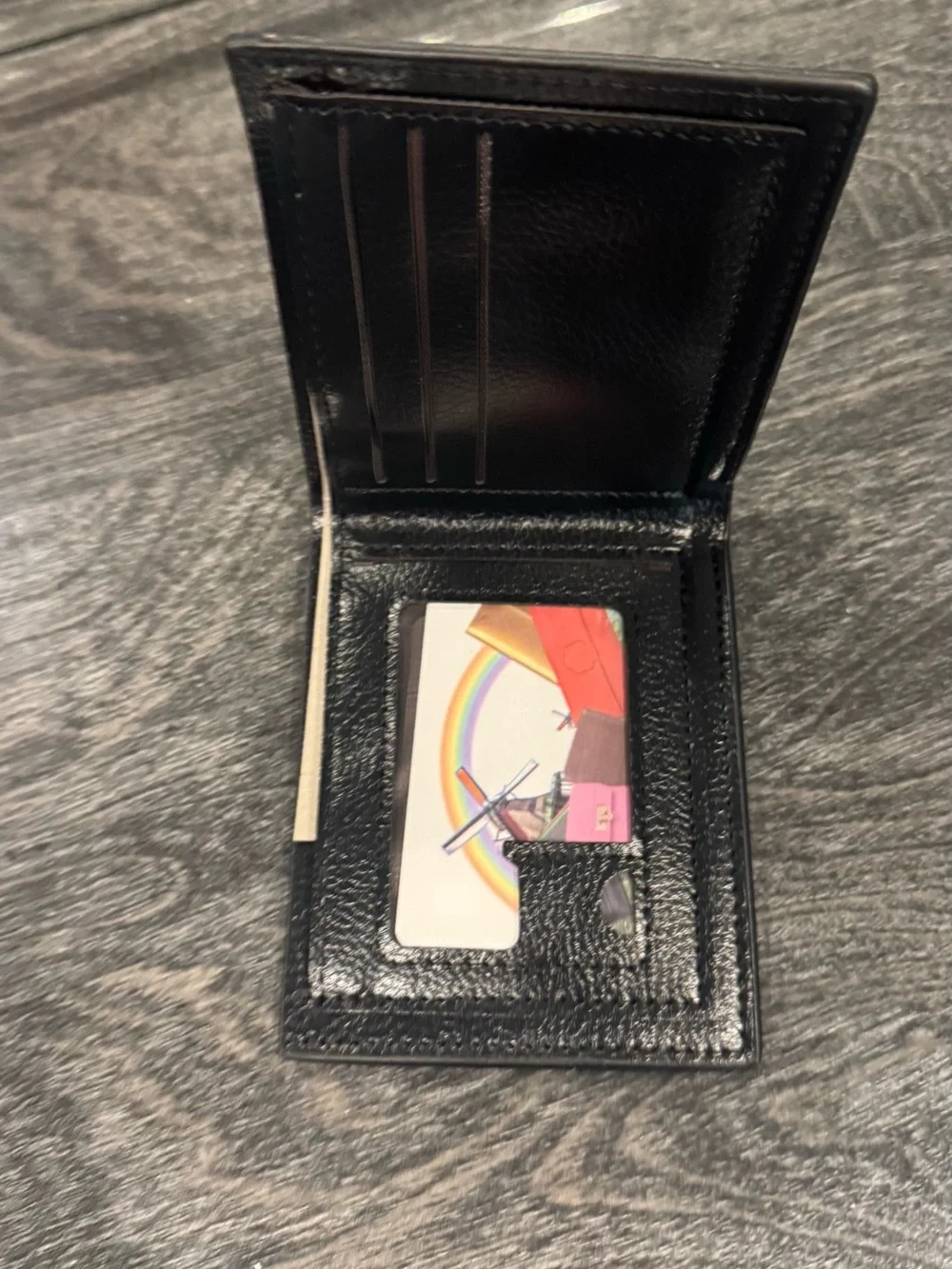 Classic Black Leather Men's Bi-Fold Wallet